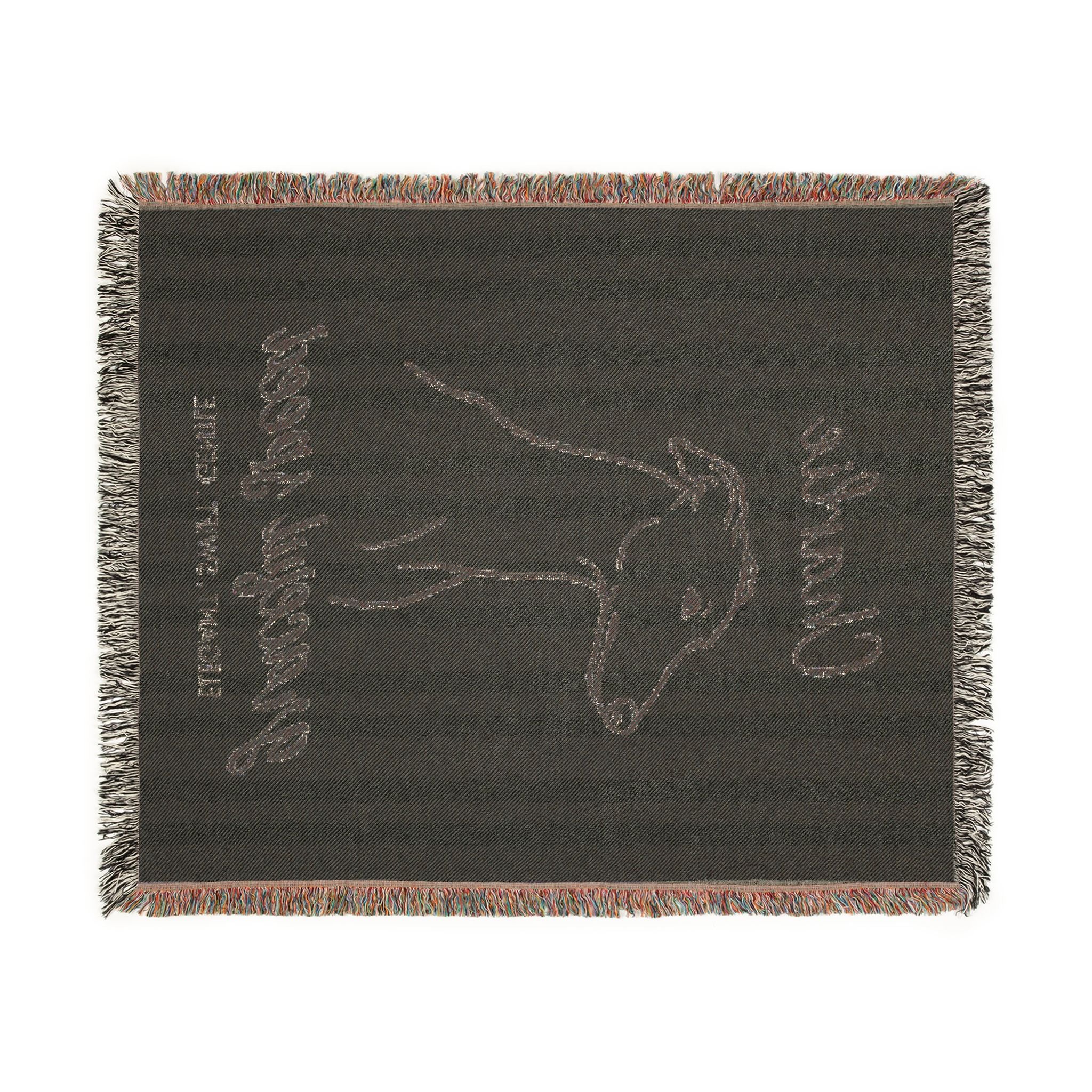 Custom Name Greyhound Minimalistic Line Art Woven Blanket — "Graceful Speed - Elegant, Swift, Gentle" Striped Dog Throw — view 8