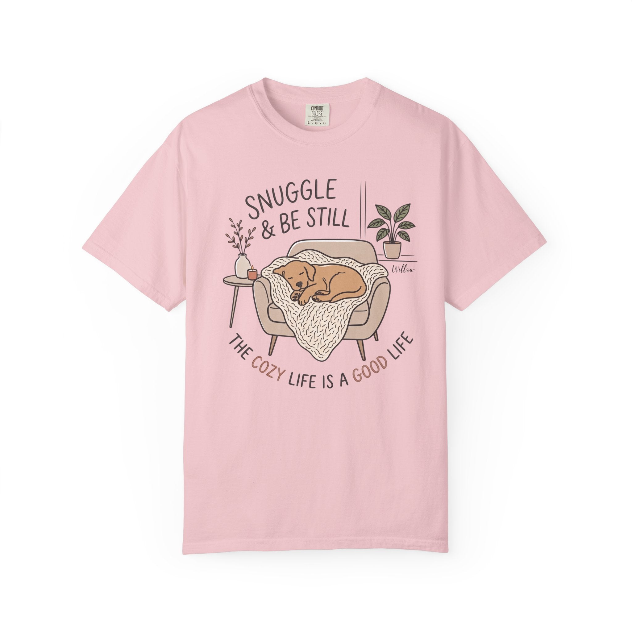 Snuggle & Be Still Tee — Cozy Dog Lounge Graphic T-Shirt — view 6