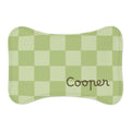 Sage Green Personalized Checkered Pet Feeding Mat — Custom Name Dog Bowl Placemat — Aspen Paws