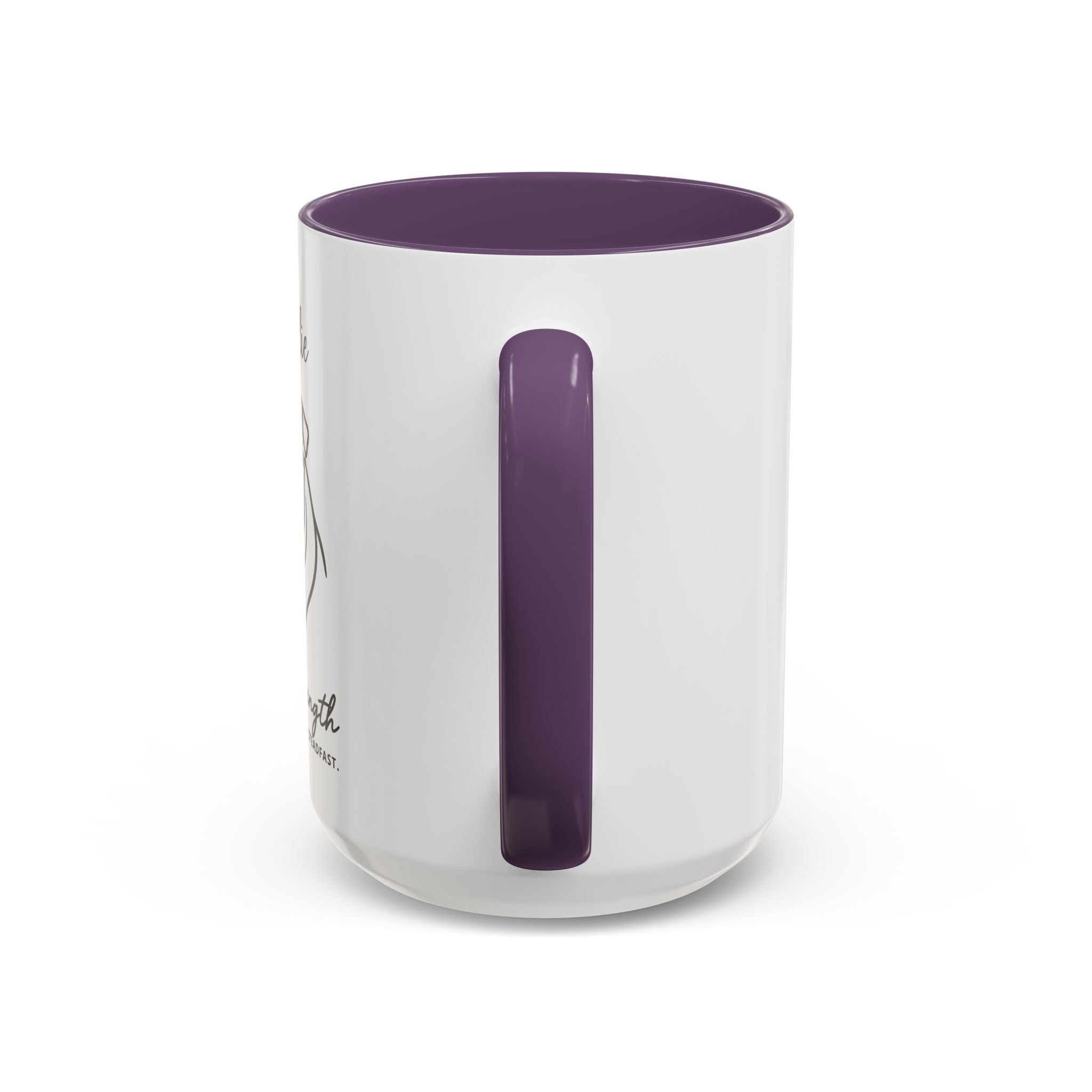 Custom Name Bulldog Portrait Illustration Accent Coffee Mug (11, 15oz) - Stoic Strength - Tenacious, Kind, Steadfast