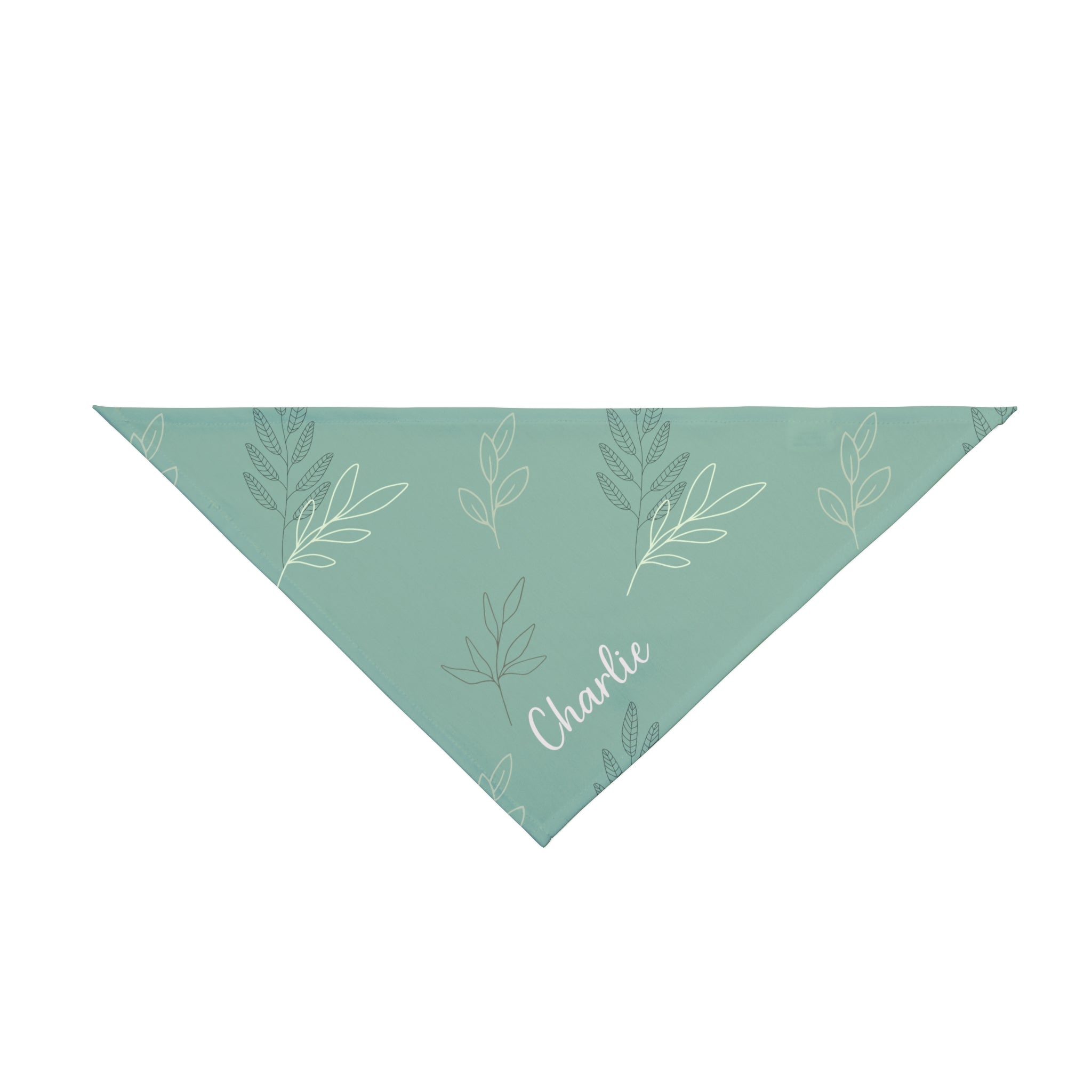 The Olive Branch Custom Name Sage Green Pet Bandana | Earthy Botanical Olive Branch Scarf | Quiet Luxury Neutral Dog Accessories — view 2