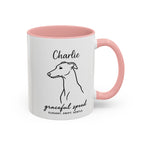 Custom Name Greyhound Portrait Illustration Accent Coffee Mug (11, 15oz) - Graceful Speed - Elegant, Swift, Gentle — view 24