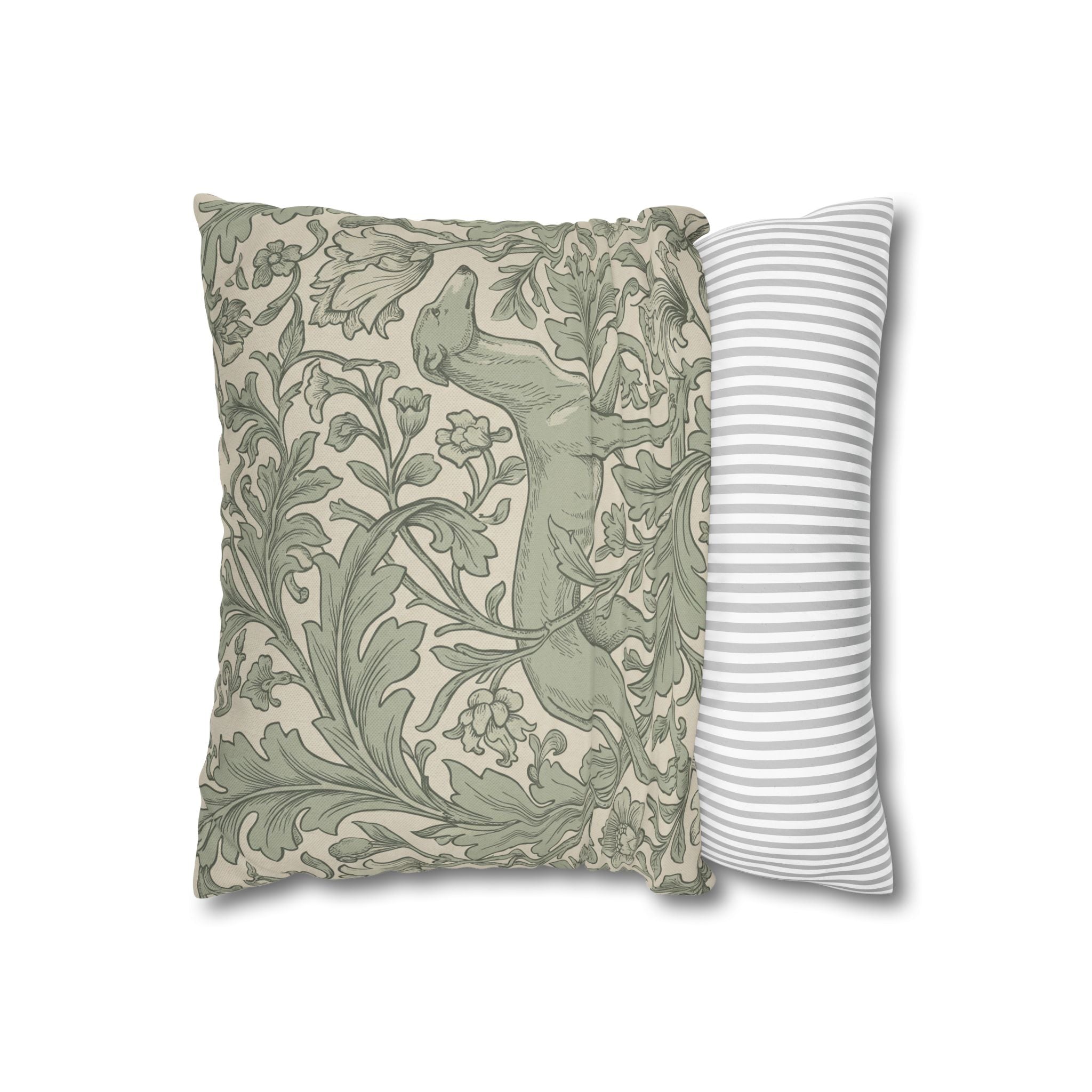 The Hidden Greyhound Pillowcase — Art Nouveau Floral — view 2