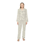 The Meditation Pajamas — Watercolor Frenchie, Pinstripe Satin — view 3