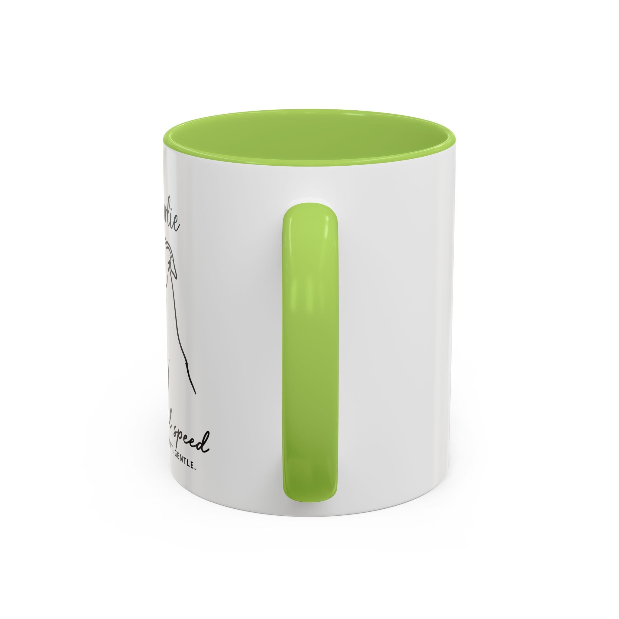 Custom Name Greyhound Portrait Illustration Accent Coffee Mug (11, 15oz) - Graceful Speed - Elegant, Swift, Gentle
