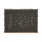 Custom Name Beagle Minimalistic Line Art Woven Blanket — "Joyful Spirit - Merry, Amiable, Curious" Striped Dog Throw — view 4