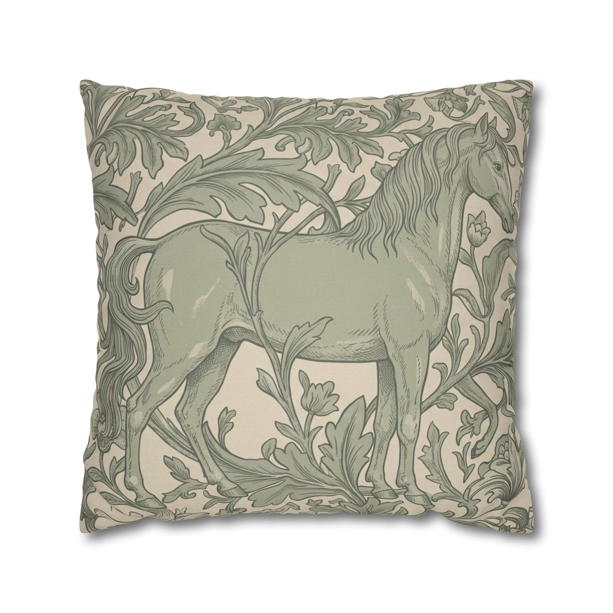 The Hidden Equestrian Pillowcase — Sage Botanical — view 4