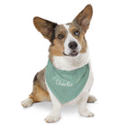 Custom Name Sage Green Botanical Dog Bandana | Adjustable Collar Bandana with Leash D-Ring | Minimalist Luxury Neutral Pet Accessories — view 10