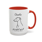 Custom Name Greyhound Portrait Illustration Accent Coffee Mug (11, 15oz) - Graceful Speed - Elegant, Swift, Gentle — view 39