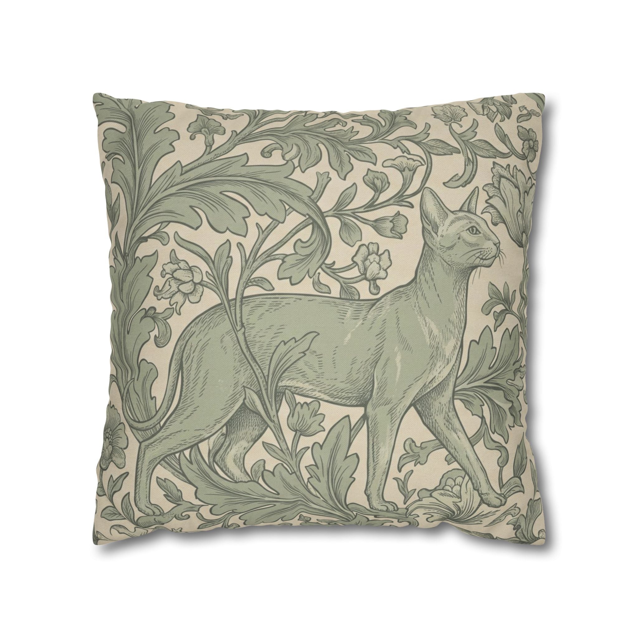 The Hidden Feline Pillowcase — Sage Botanical — view 3