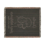 Custom Name Poodle Minimalistic Line Art Woven Blanket — "Sharp Intelligence - Proud, Active Smart" Striped Dog Throw — view 8