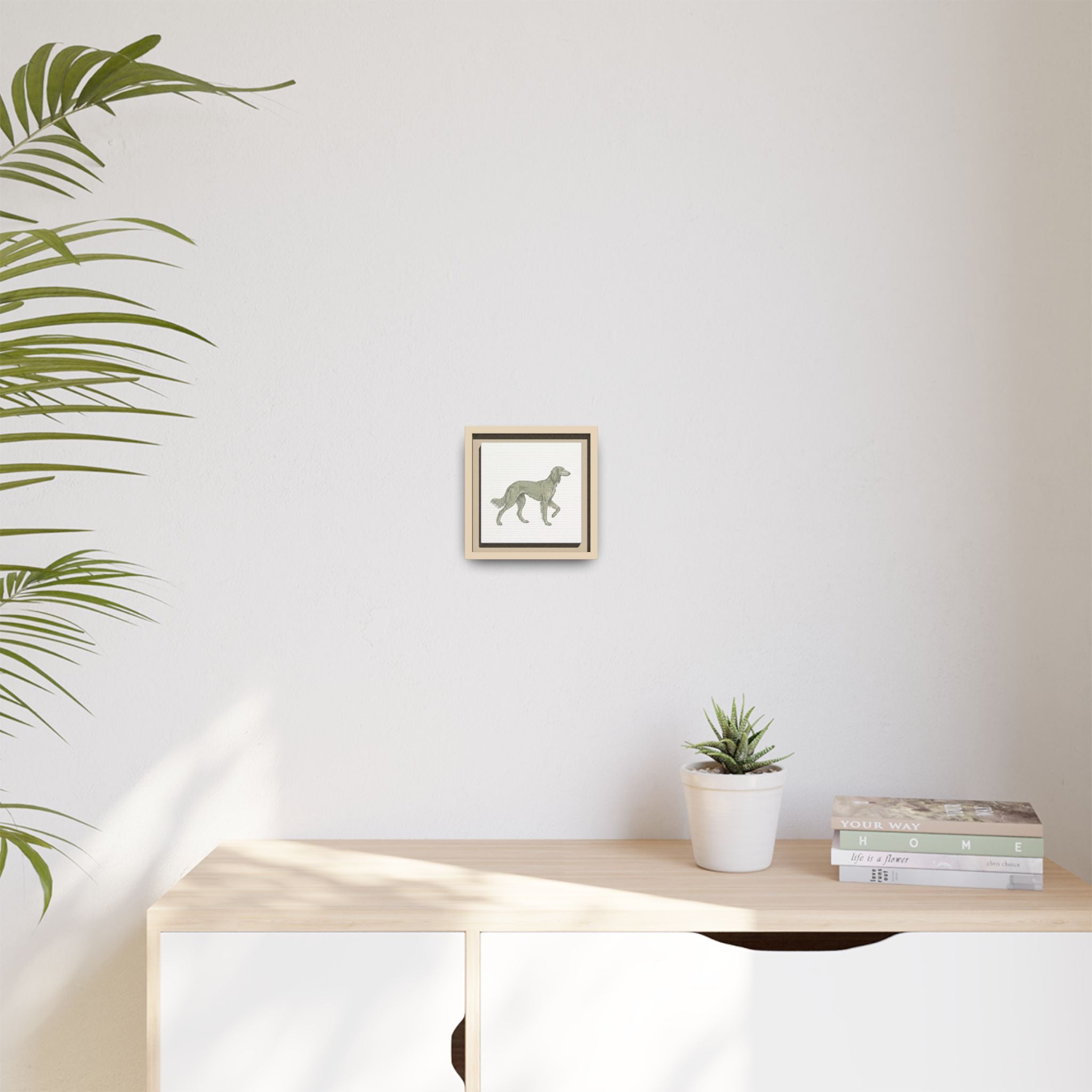 The Saluki Canvas — Framed Hound Print
