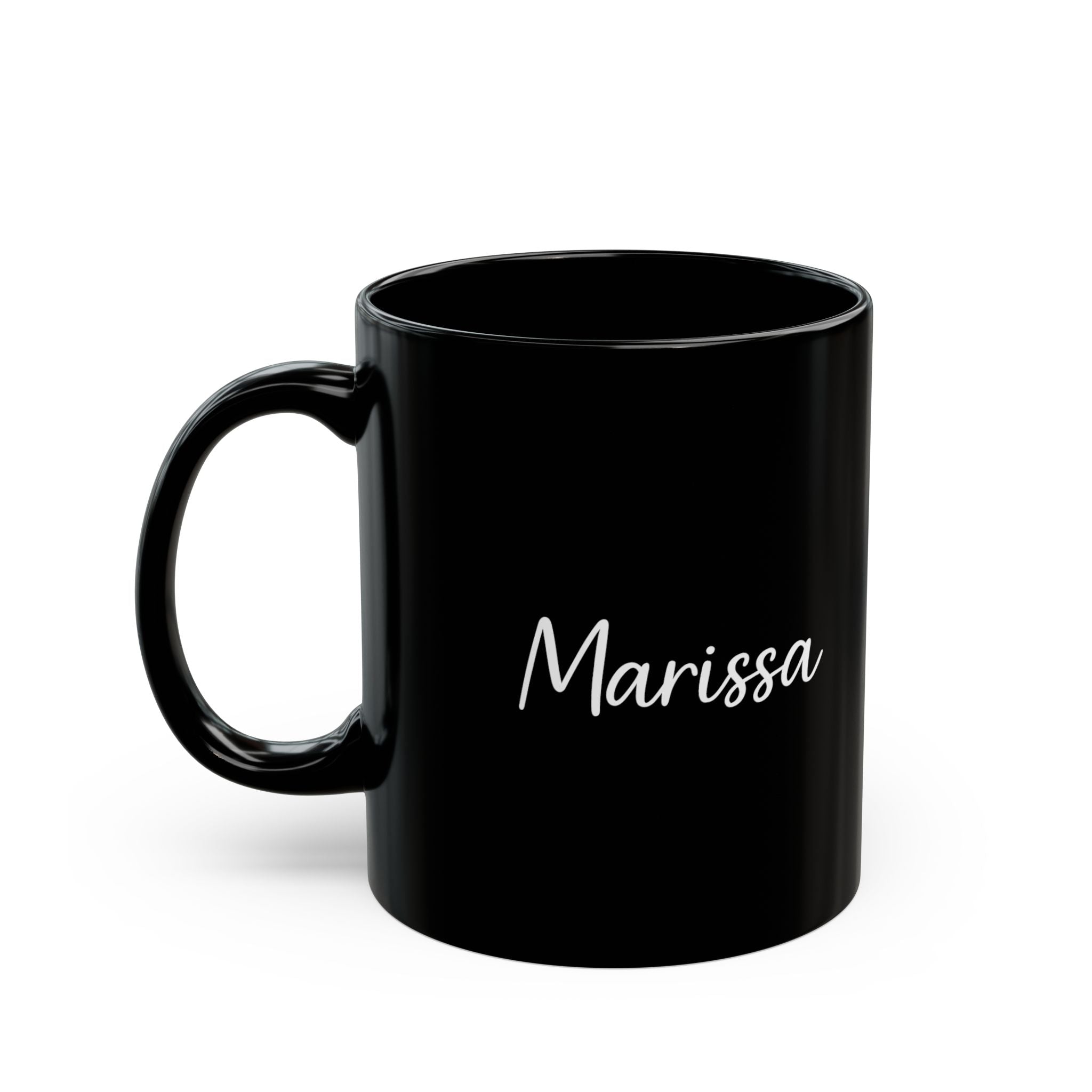 The Floral Poodle Mug — Custom Name, Black Ceramic — view 3