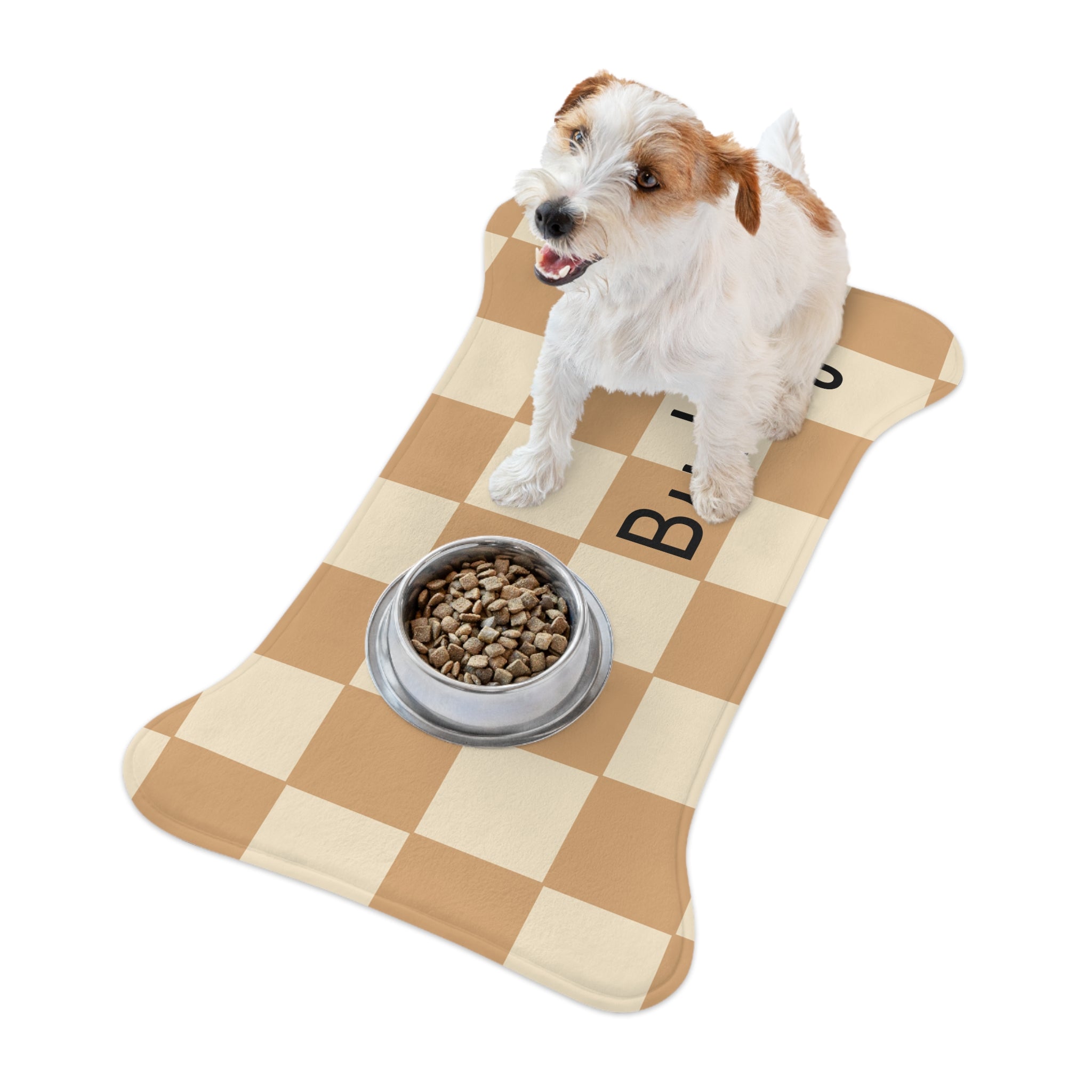 Personalized Checkerboard Pet Feeding Mat — Custom Name — view 7