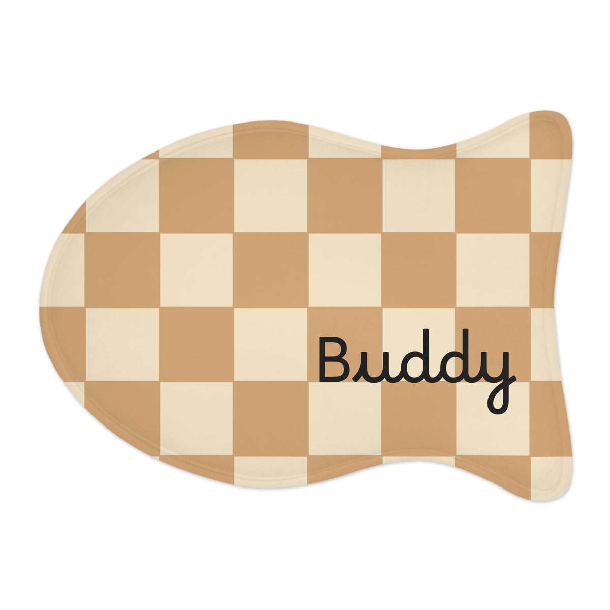 Personalized Checkerboard Pet Feeding Mat — Custom Name — view 3
