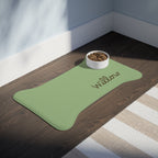 Sage Personalized Dog Feeding Mat — Sage Green Bone-Shaped Placemat with Name — view 8