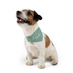 Custom Name Sage Green Botanical Dog Bandana | Adjustable Collar Bandana with Leash D-Ring | Minimalist Luxury Neutral Pet Accessories — view 8