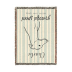 Custom Name Greyhound Minimalistic Line Art Woven Blanket — "Graceful Speed - Elegant, Swift, Gentle" Striped Dog Throw — view 6