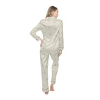 The Meditation Pajamas — Watercolor Frenchie, Pinstripe Satin — view 4