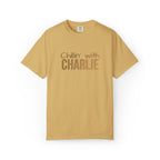 Chillin' with Custom Pet Name T-Shirt — Casual Tonal Retro Text Graphic Tee — Aspen Paws