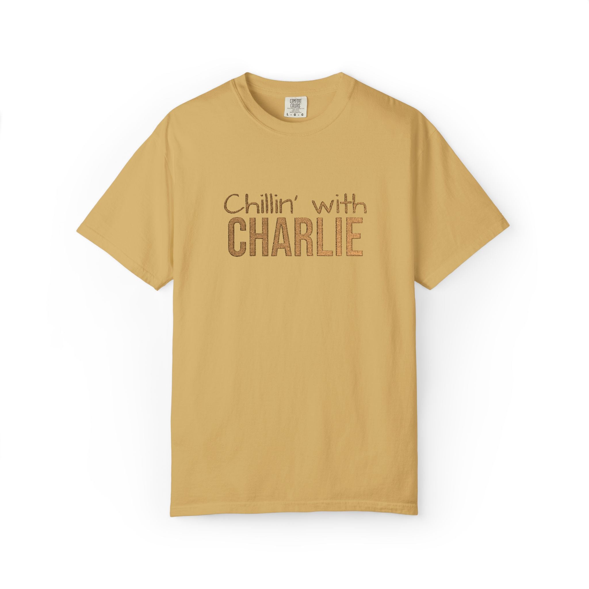 Chillin' with Custom Pet Name T-Shirt — Casual Tonal Retro Text Graphic Tee — Aspen Paws