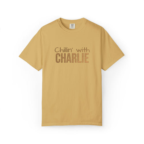 Chillin' with Custom Pet Name T-Shirt — Casual Tonal Retro Text Graphic Tee — Aspen Paws