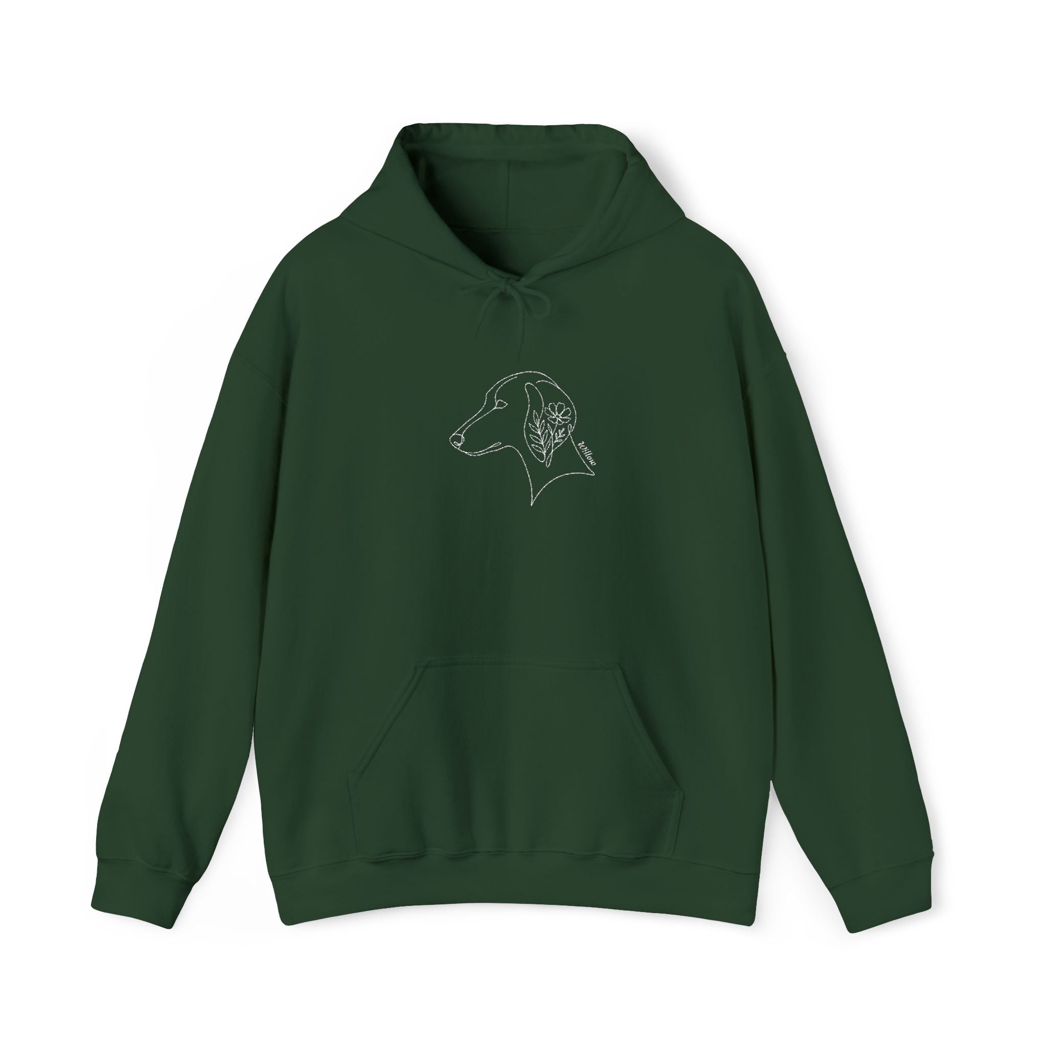The Botanical Hound Hoodie — Line-Art Silhouette — view 6