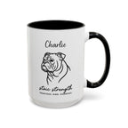 Custom Name Bulldog Portrait Illustration Accent Coffee Mug (11, 15oz) - Stoic Strength - Tenacious, Kind, Steadfast — view 30