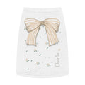 The Striped Ribbon Bow Custom Name Dog Tank Top | Neutral Ribbon Bow & Floral Pet Vest | Quiet Luxury Coquette Dog Clothes — Aspen Paws