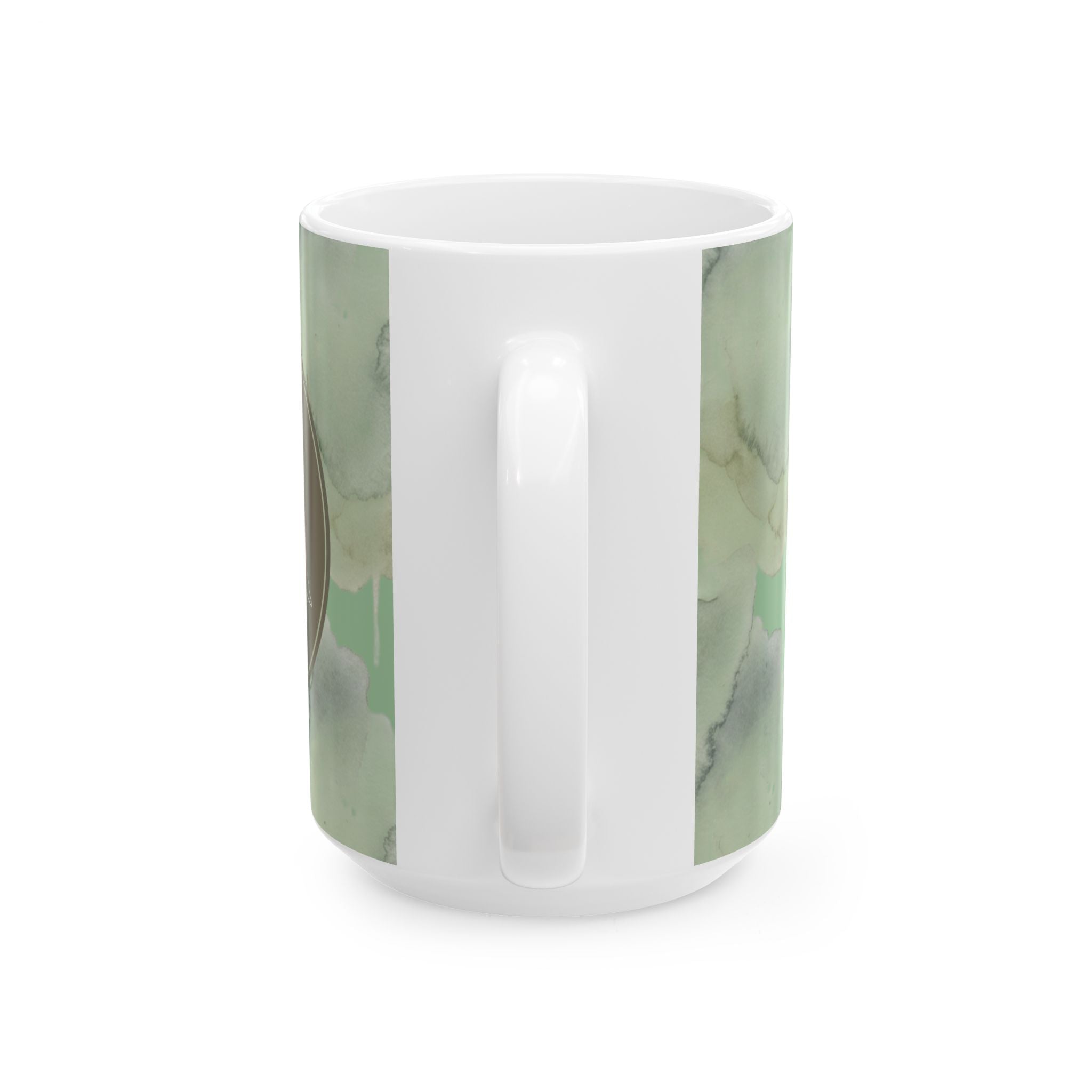 The Hound Line-Art Mug — Sage Watercolor