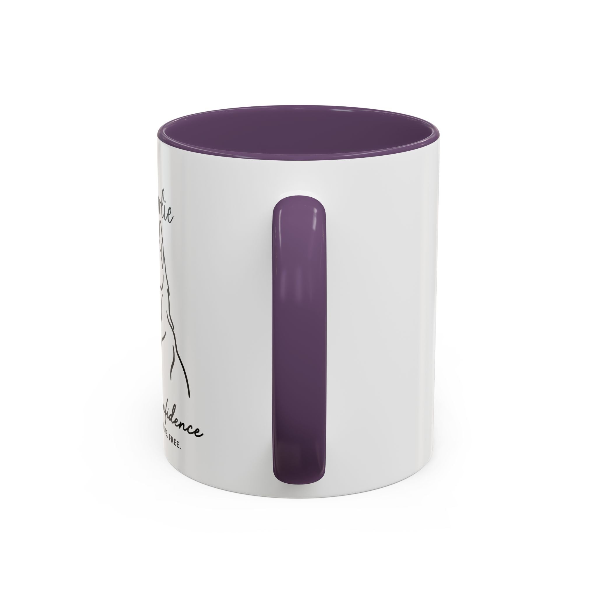 Custom Name Husky Portrait Illustration Accent Coffee Mug (11, 15oz) - Quiet Confidence - Loyal, brave, free