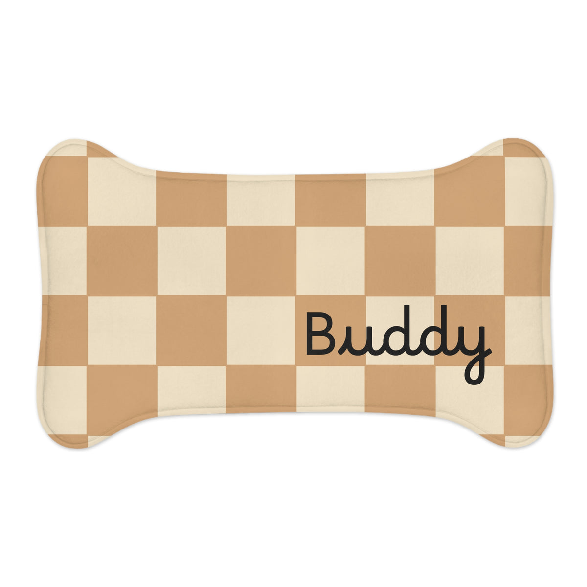 Personalized Checkerboard Pet Feeding Mat — Custom Name — view 2
