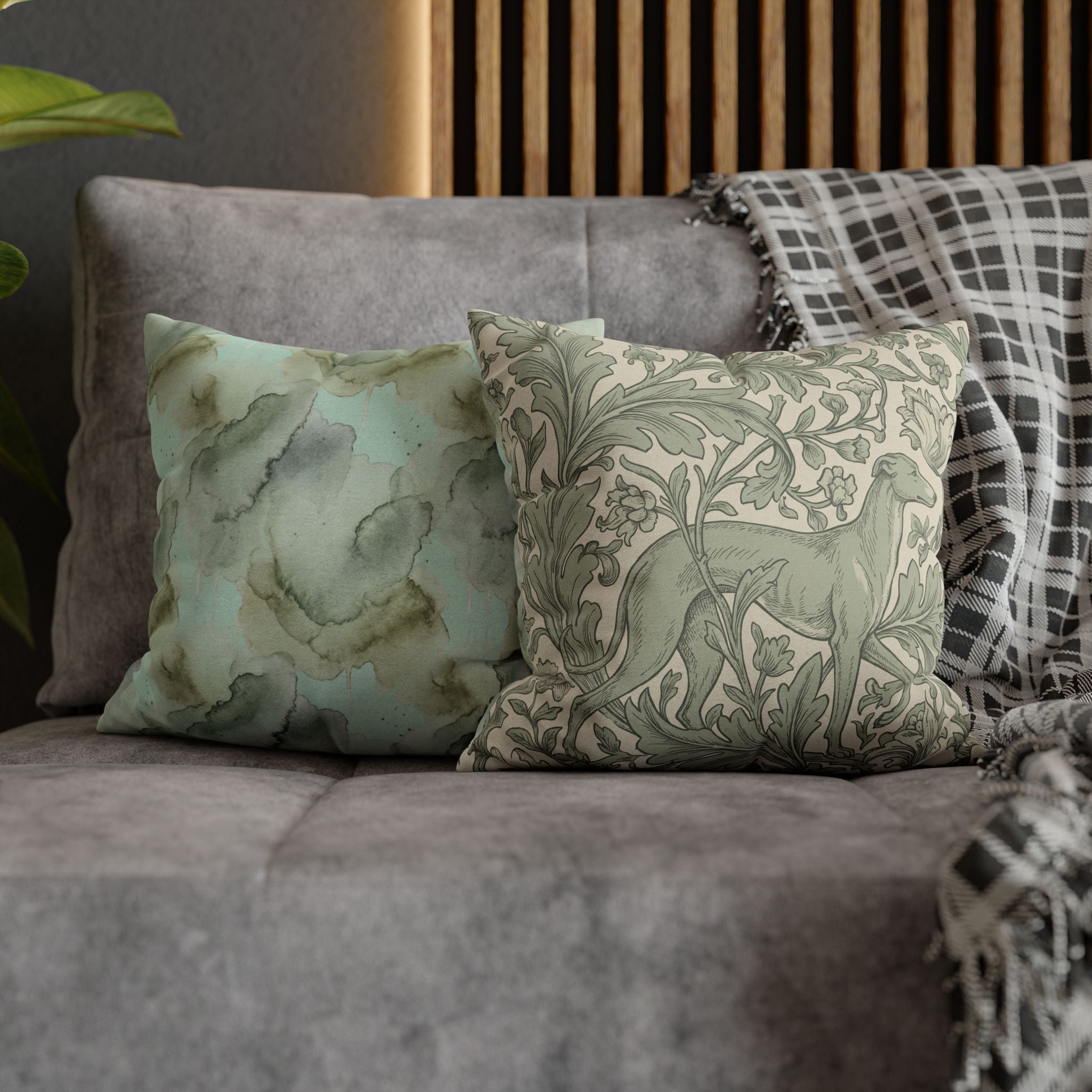The Hidden Greyhound Pillowcase — Art Nouveau Floral — view 7