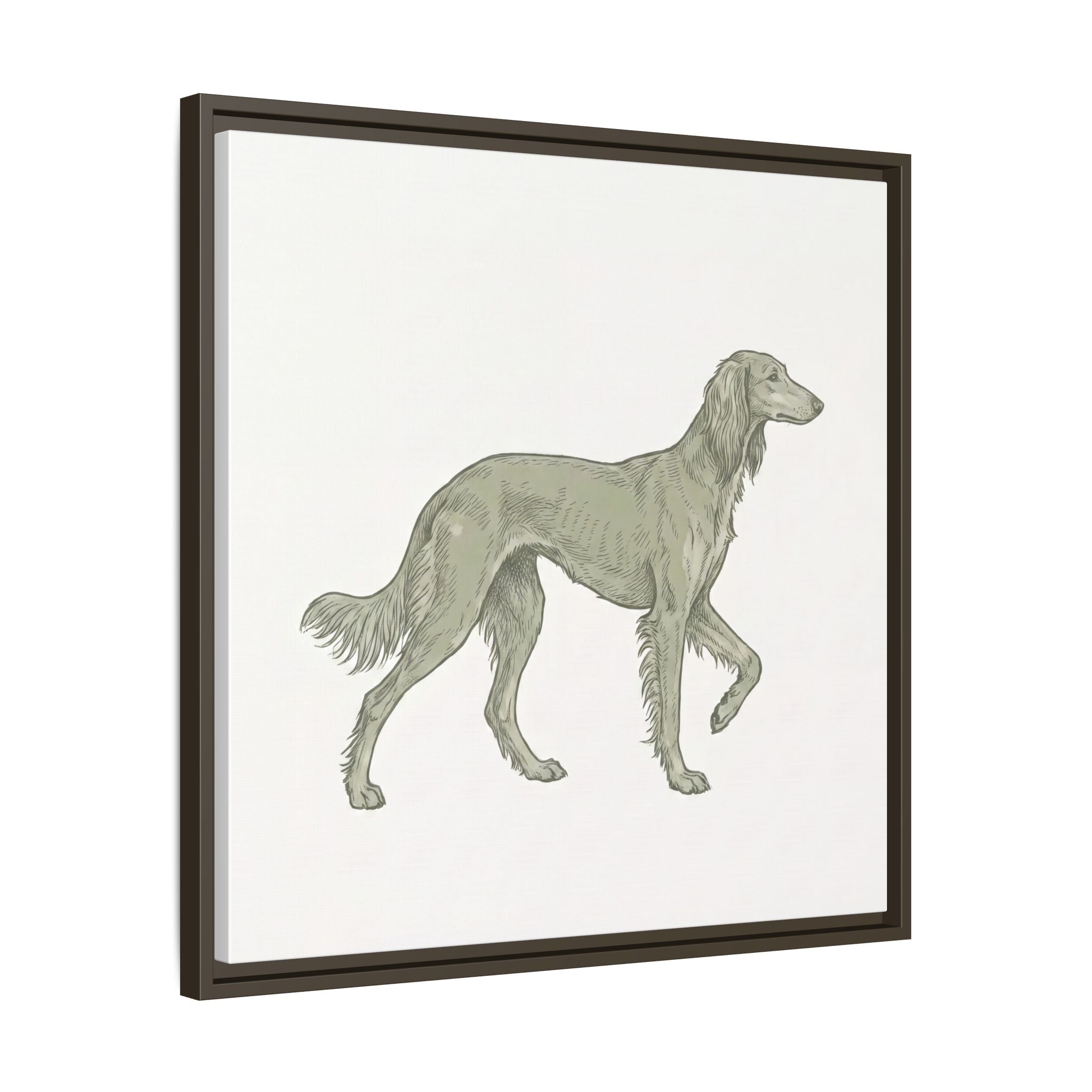 The Saluki Canvas — Framed Hound Print