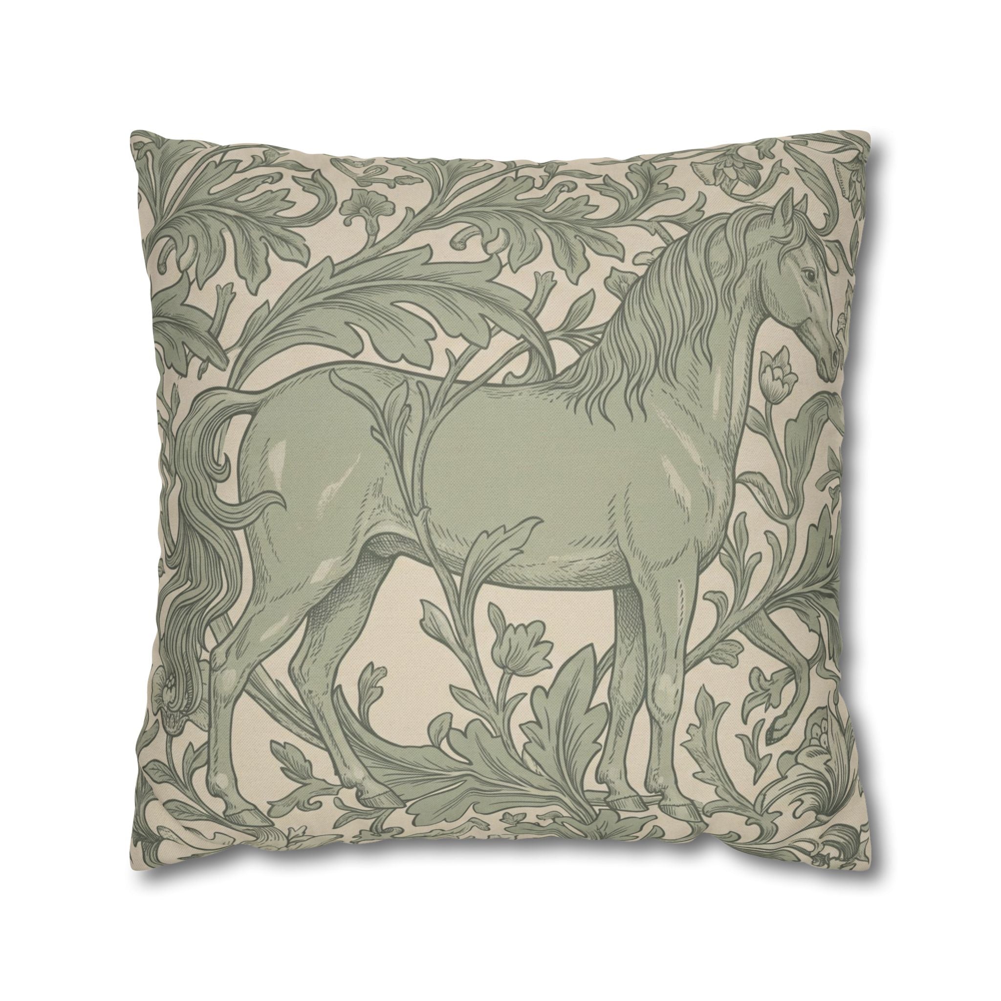 The Hidden Equestrian Pillowcase — Sage Botanical — view 6