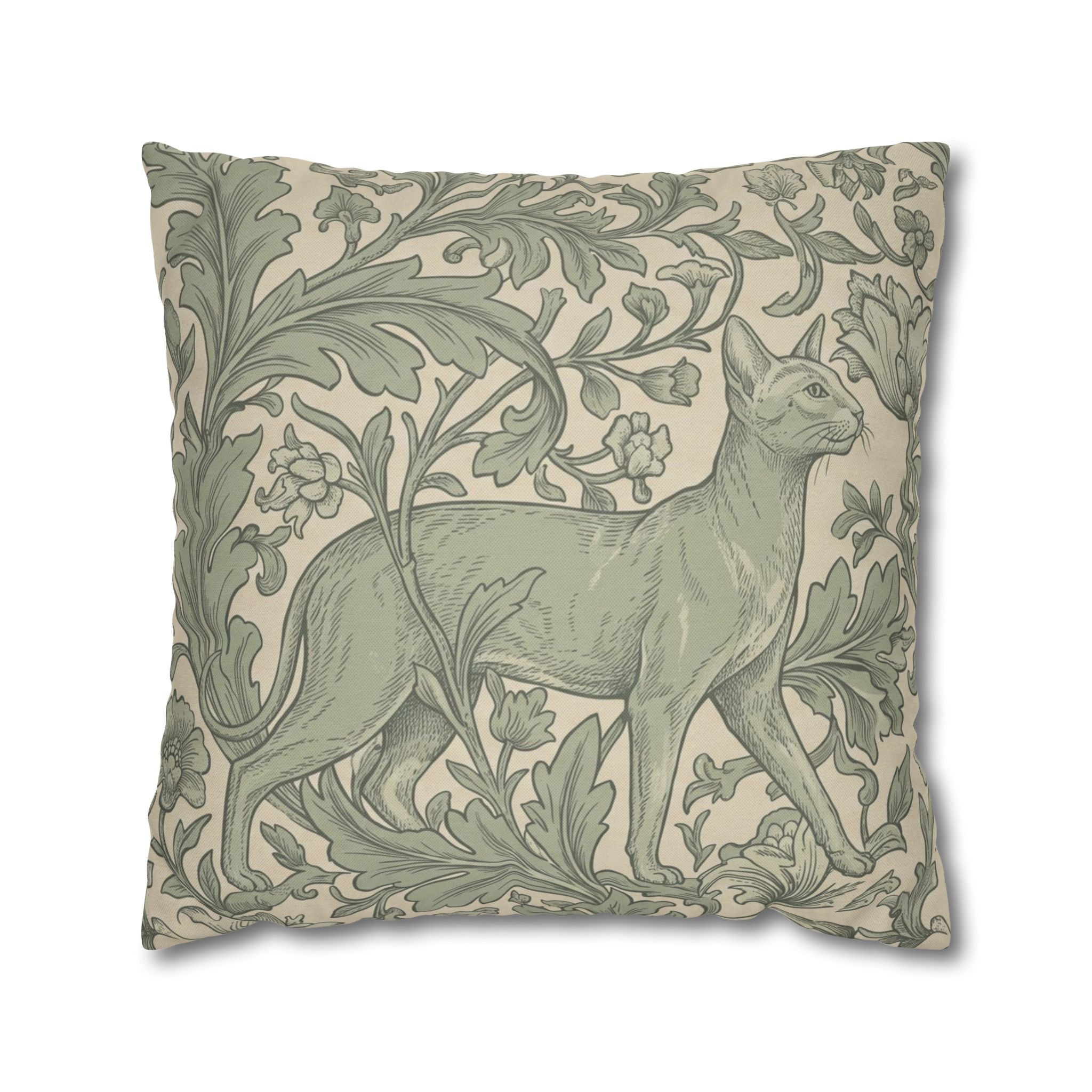 The Hidden Feline Pillowcase — Sage Botanical — view 6