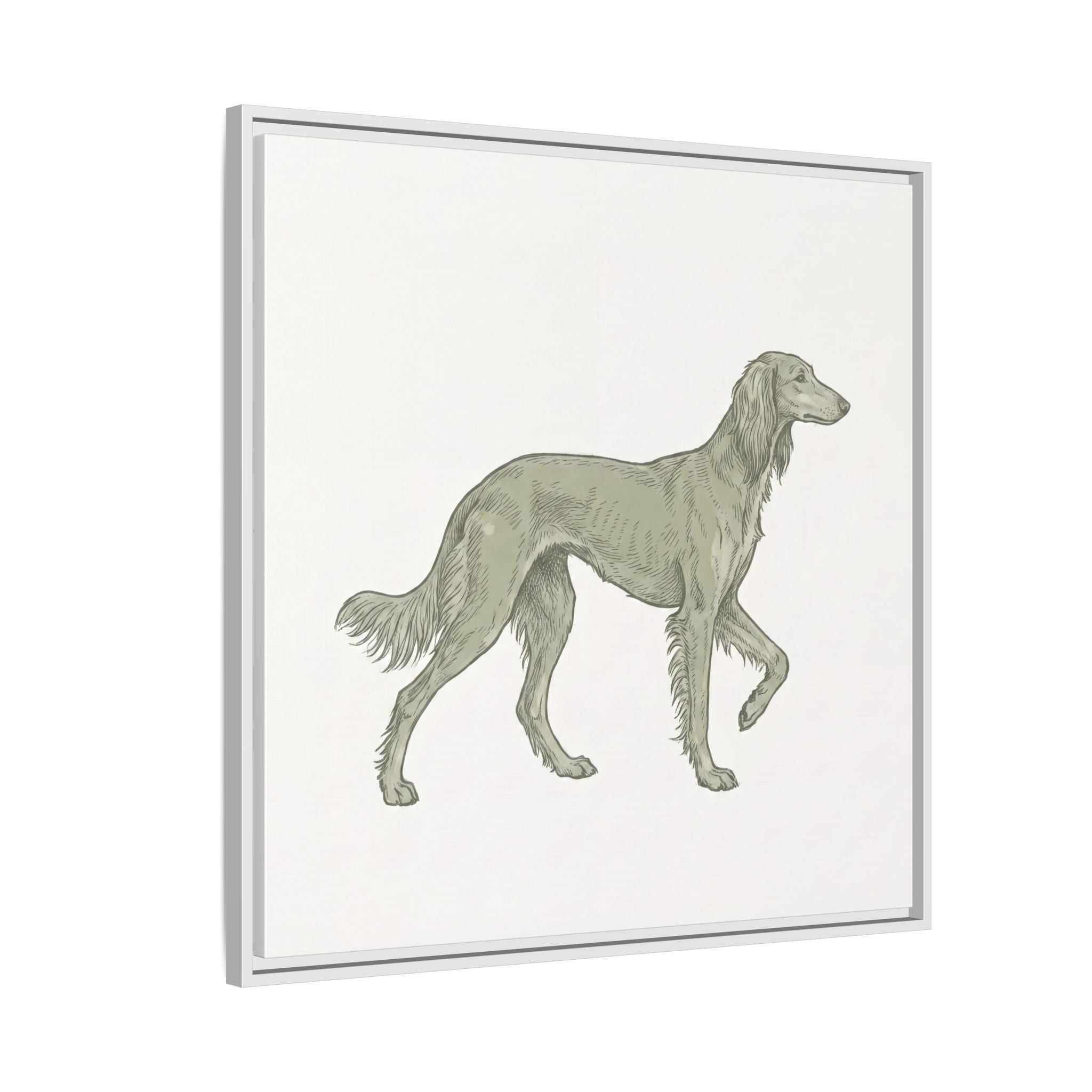 The Saluki Canvas — Framed Hound Print