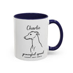 Custom Name Greyhound Portrait Illustration Accent Coffee Mug (11, 15oz) - Graceful Speed - Elegant, Swift, Gentle — view 21