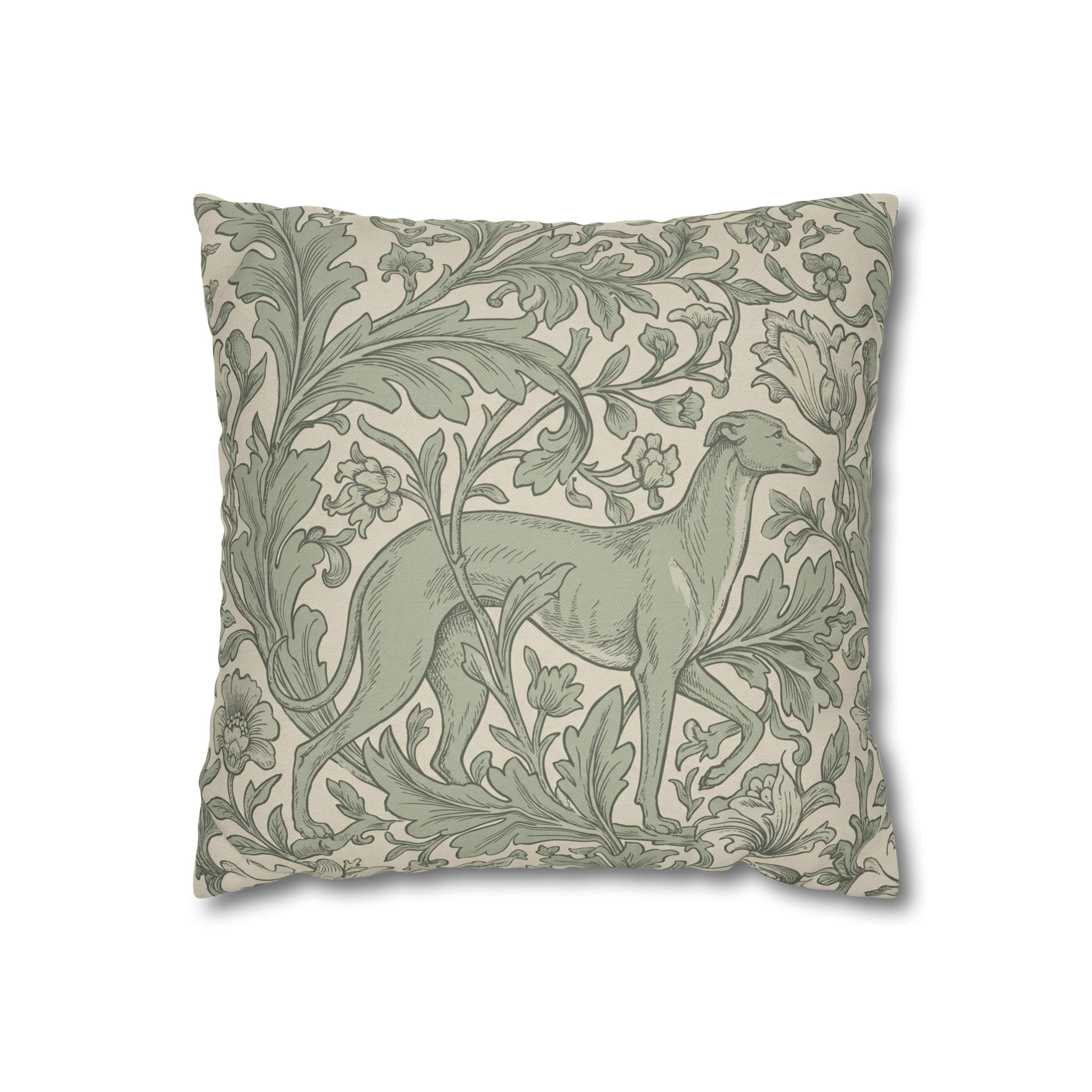 The Hidden Greyhound Pillowcase — Art Nouveau Floral — Aspen Paws