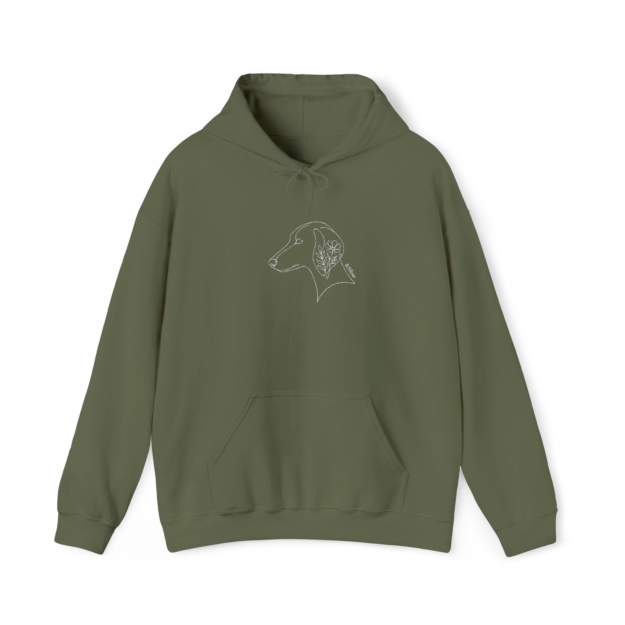 The Botanical Hound Hoodie — Line-Art Silhouette — view 5