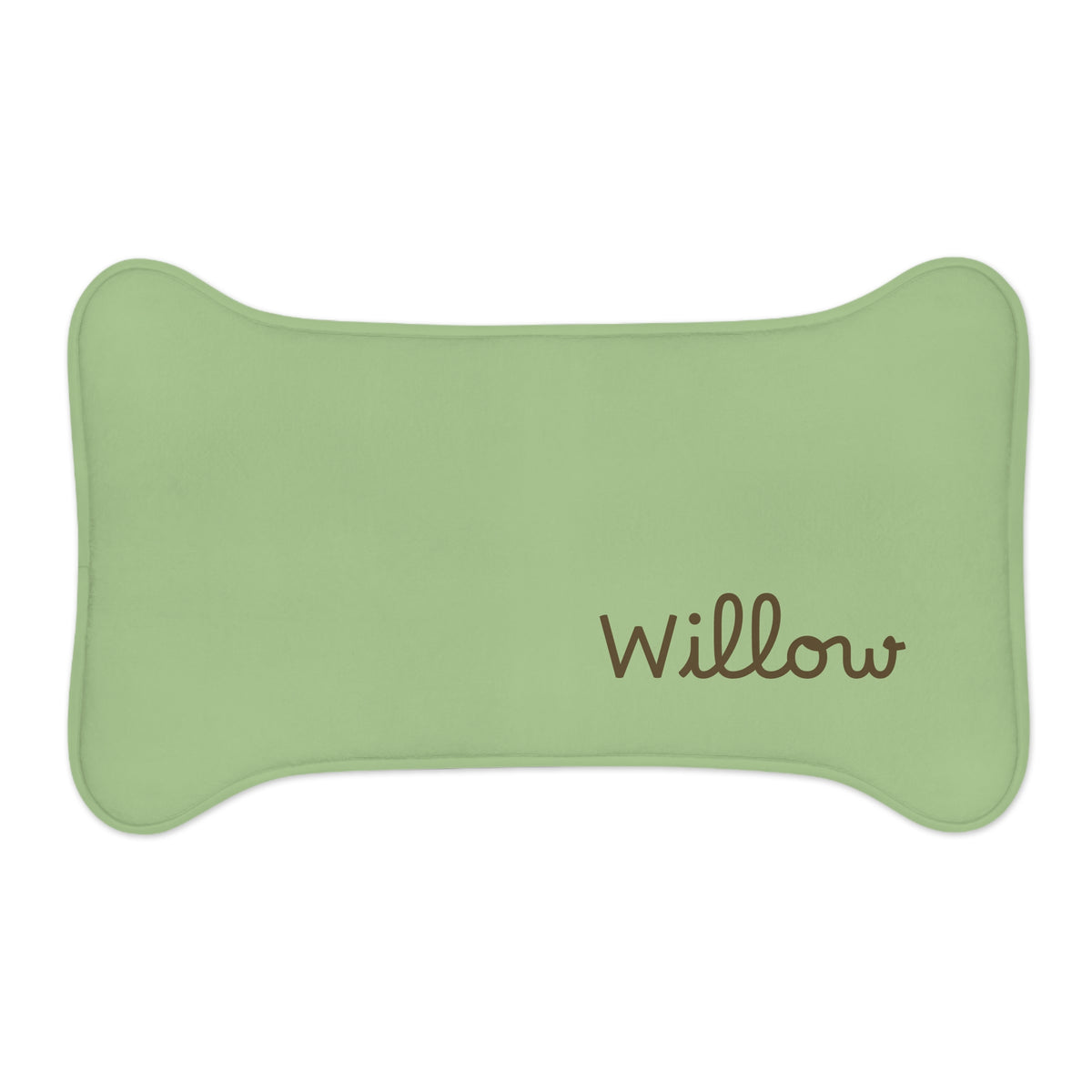 Sage Personalized Dog Feeding Mat — Sage Green Bone-Shaped Placemat with Name — view 2