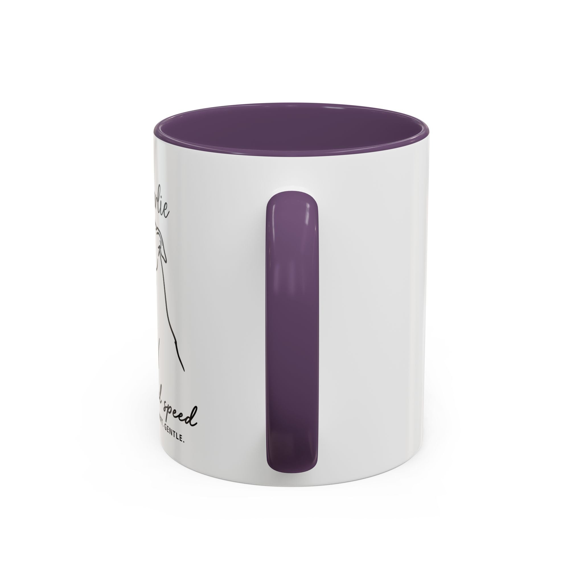 Custom Name Greyhound Portrait Illustration Accent Coffee Mug (11, 15oz) - Graceful Speed - Elegant, Swift, Gentle