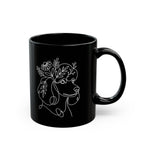 The Floral Poodle Mug — Custom Name, Black Ceramic — view 2