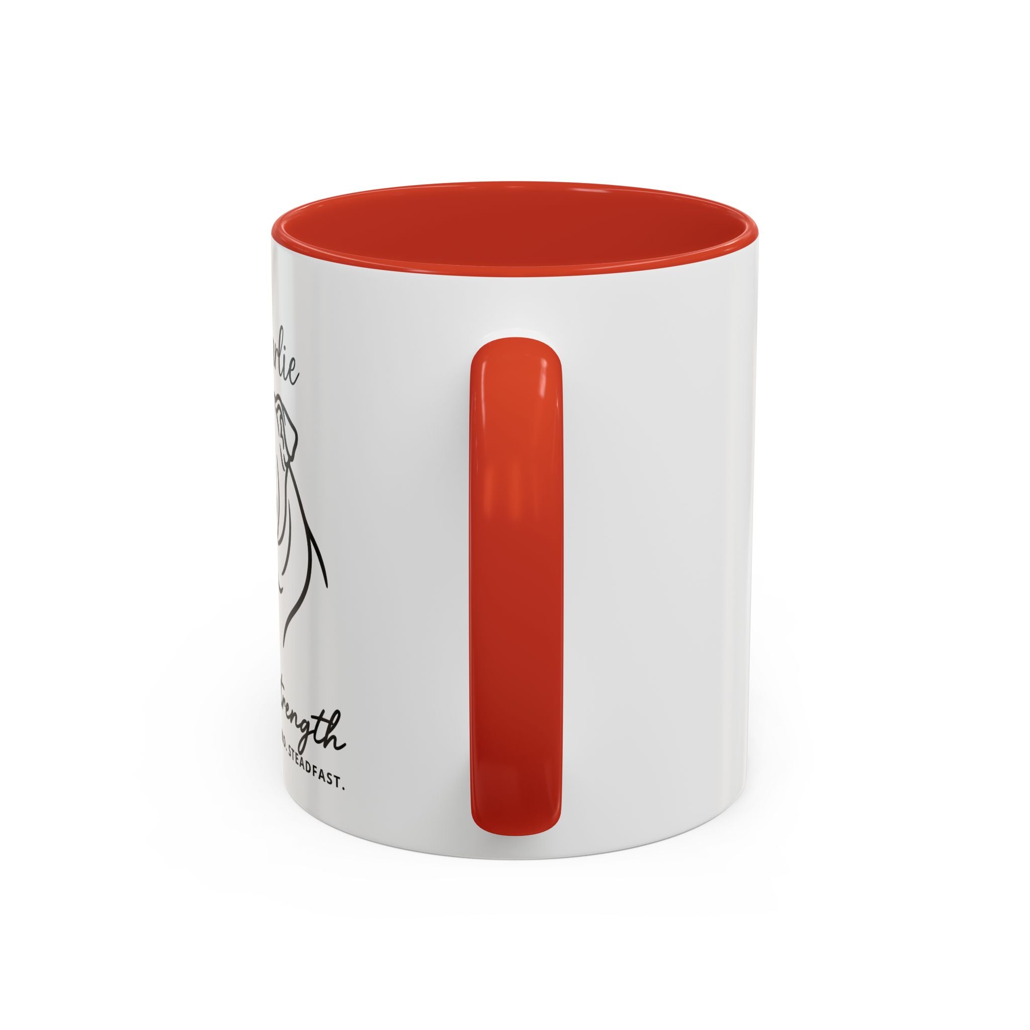 Custom Name Bulldog Portrait Illustration Accent Coffee Mug (11, 15oz) - Stoic Strength - Tenacious, Kind, Steadfast — view 29