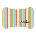 Multicolor Personalized Striped Pet Feeding Mat — Custom Name — Aspen Paws