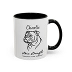 Custom Name Bulldog Portrait Illustration Accent Coffee Mug (11, 15oz) - Stoic Strength - Tenacious, Kind, Steadfast — view 18