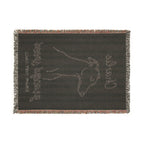 Custom Name Greyhound Minimalistic Line Art Woven Blanket — "Graceful Speed - Elegant, Swift, Gentle" Striped Dog Throw — view 4