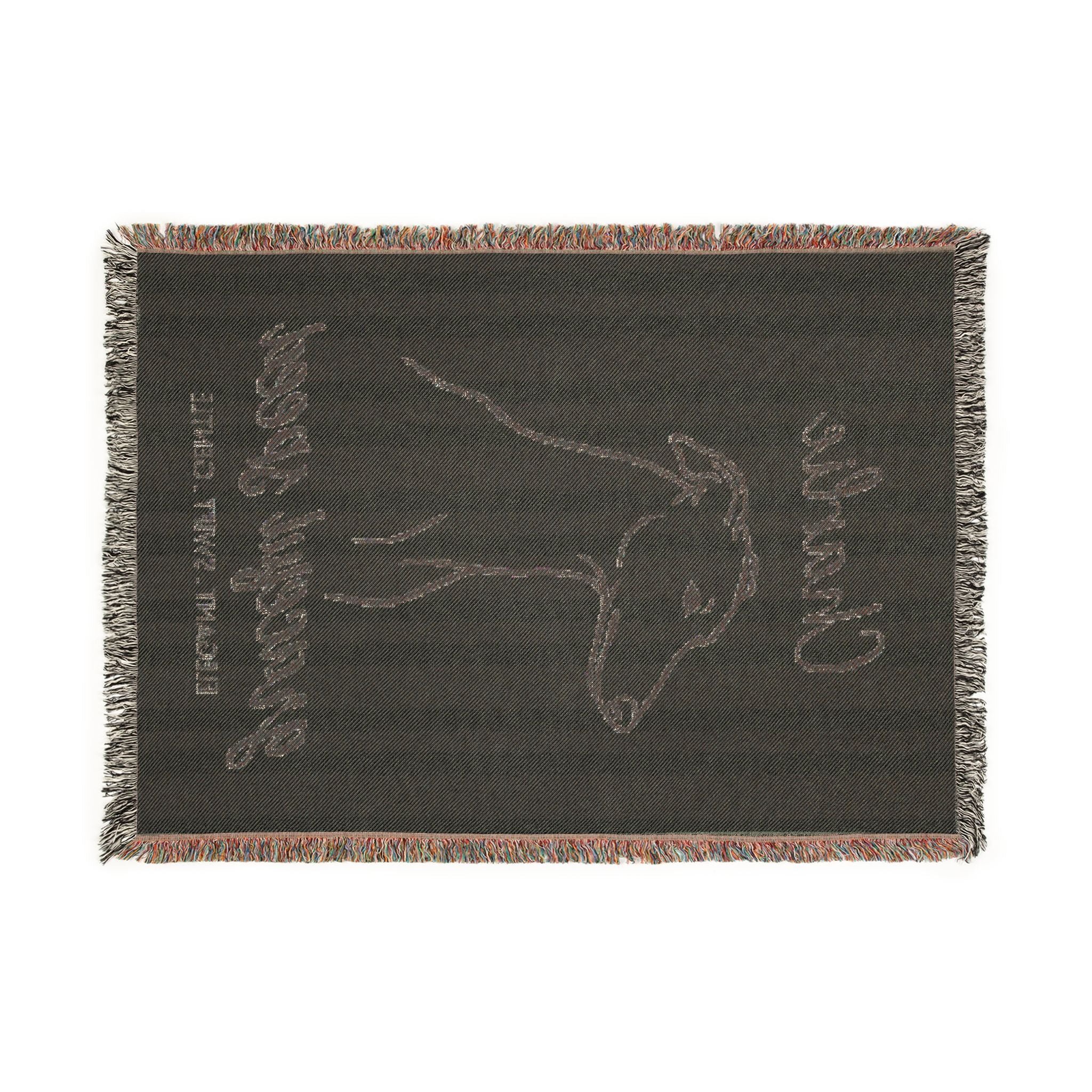 Custom Name Greyhound Minimalistic Line Art Woven Blanket — "Graceful Speed - Elegant, Swift, Gentle" Striped Dog Throw — view 4