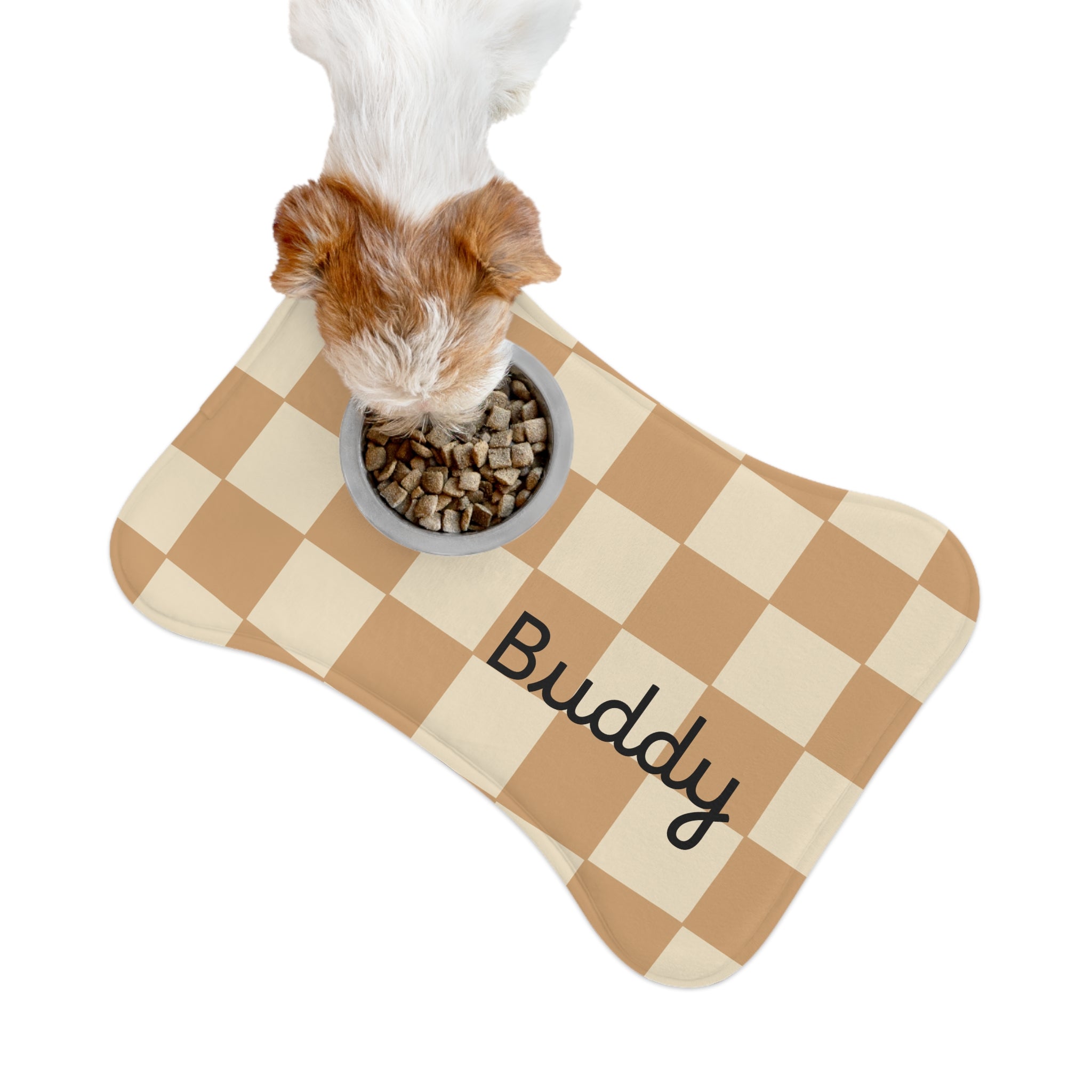 Personalized Checkerboard Pet Feeding Mat — Custom Name — view 4