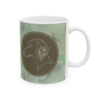The Hound Line-Art Mug — Sage Watercolor